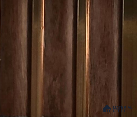 Brown Wooden Louver PN 06337 8 ft x 4 inch Charcoal Panel - 10 mm | Suitable for Feature Wall, TV Unit & Living Room | Width is Subjected to 5% Variation