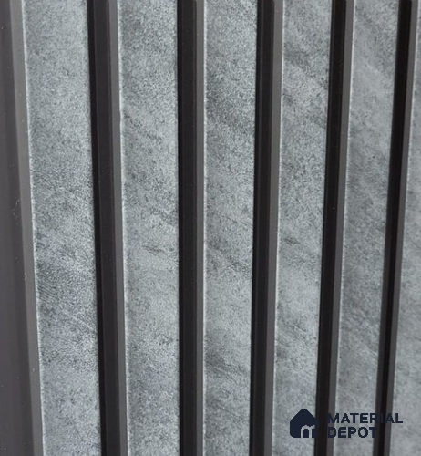 Grey Stone Louver PN 06304 8 ft x 4 inch Charcoal Panel - 10 mm | Suitable for Feature Wall, TV Unit & Living Room | Width is Subjected to 5% Variation