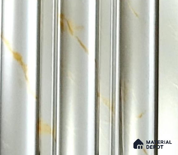 White Marble Louver PN 06343 8 ft x 4 inch Charcoal Panel - 10 mm | Suitable for Feature Wall, TV Unit & Living Room | Width is Subjected to 5% Variation