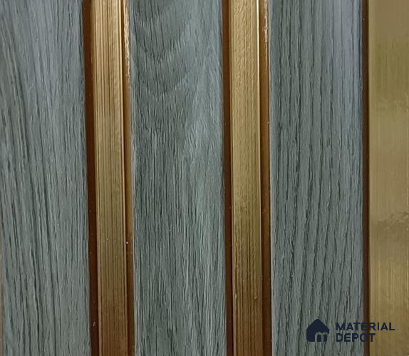 Grey Wooden Louver PN 02049 8 ft x 4 inch Charcoal Panel - 10 mm | Suitable for Feature Wall, TV Unit & Living Room | Width is Subjected to 5% Variation