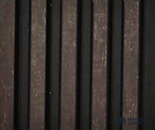 Black Wooden Louver PN 06352 8 ft x 4 inch Charcoal Panel - 10 mm | Suitable for Feature Wall, TV Unit & Living Room | Width is Subjected to 5% Variation