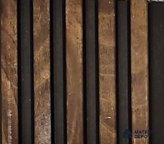 Brown Wooden Louver PN 06348 8 ft x 4 inch Charcoal Panel - 10 mm | Suitable for Feature Wall, TV Unit & Living Room | Width is Subjected to 5% Variation