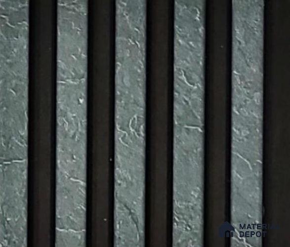 Grey Patterned Louver PN 06347 8 ft x 4 inch Charcoal Panel - 10 mm | Suitable for Feature Wall, TV Unit & Living Room | Width is Subjected to 5% Variation