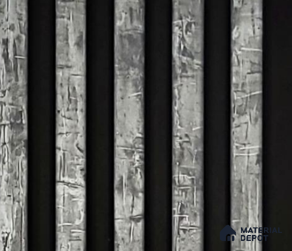 Grey Patterned Louver PN 06346 8 ft x 4 inch Charcoal Panel - 10 mm | Suitable for Feature Wall, TV Unit & Living Room | Width is Subjected to 5% Variation
