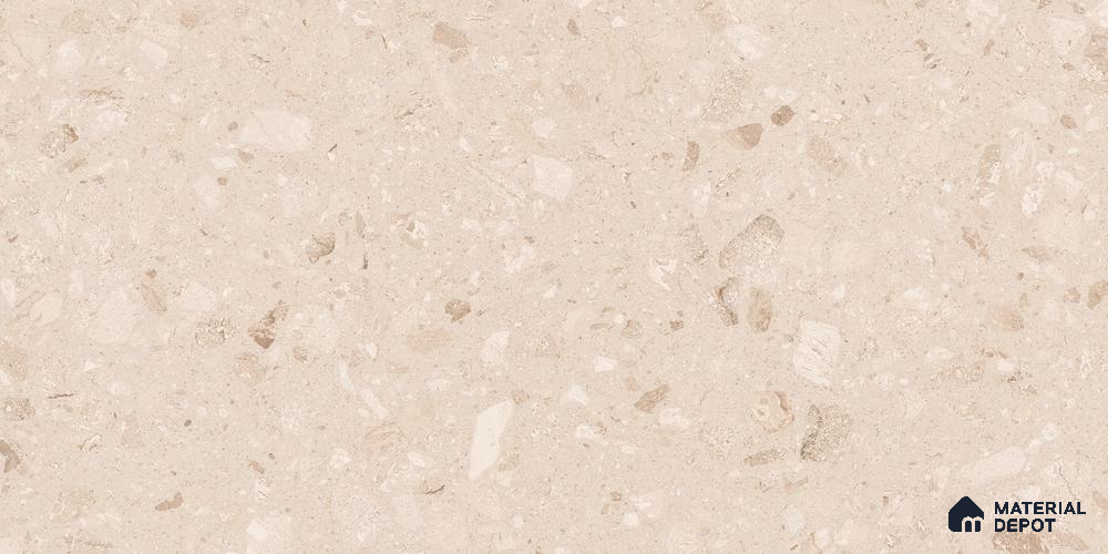 Beige Terrazzo Wall & Floor Tile TL 07034 2 ft x 4 ft Vitrified Glossy Finish - 9 mm | 8 Random Design | Suitable for Living Room, Bedroom, Bathroom