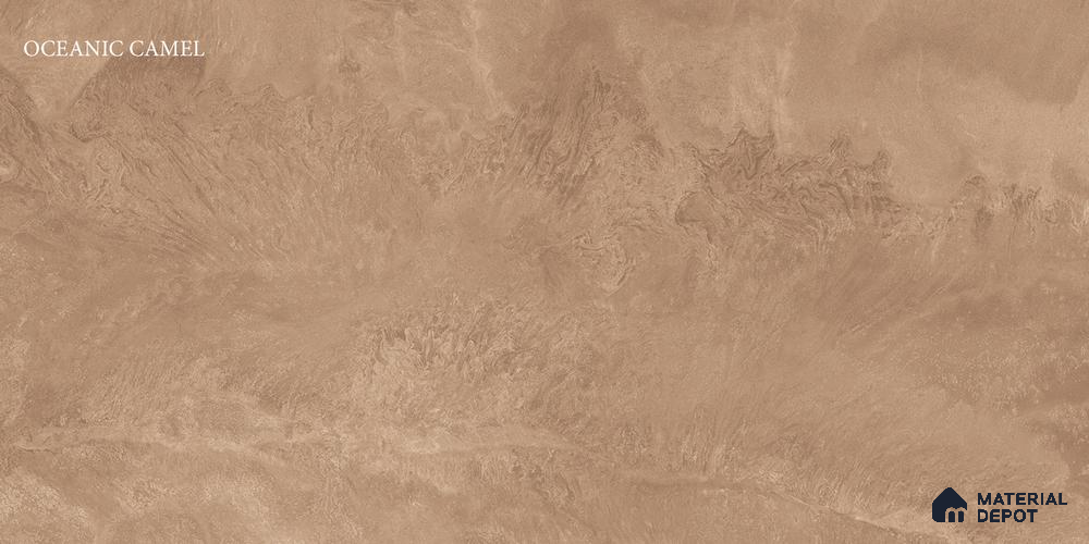 Brown Rustic Wall & Floor Tile TL 07043 2 ft x 4 ft Vitrified Glossy Finish - 9 mm | 6 Random Design | Suitable for Living Room, Bedroom, Bathroom