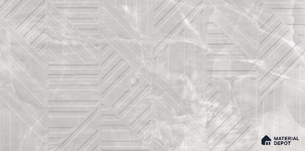 Grey Punch Wall Tile TL 10754 B Prestige Opal Grey Decor 2 ft x 4 ft Vitrified Carving Matte Finish - 9 mm | 6 Random Design | Suitable for Living Room, Bedroom, Bathroom