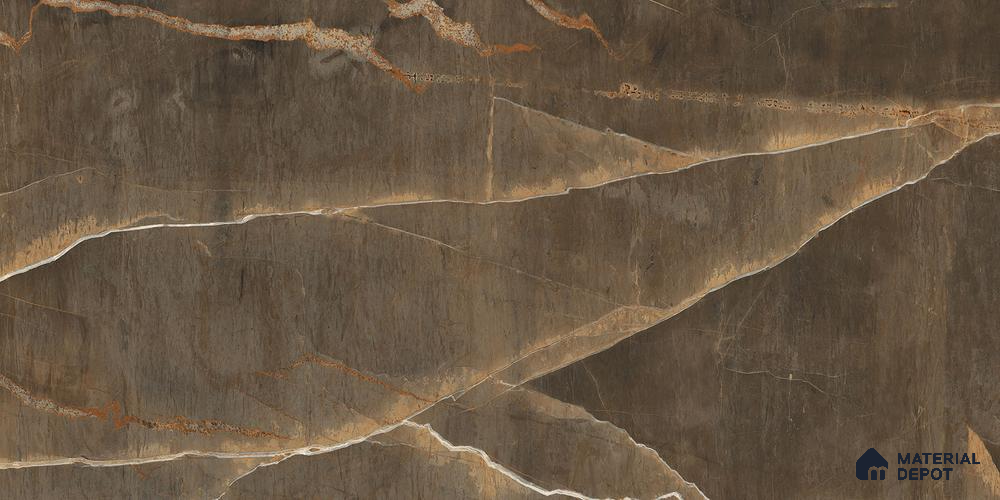 Marble Floor & Wall Tile TL 12287 Venus Brown 4 ft x 2 ft High Glossy Finish Vitrified Tile - 9 mm | 5 Random Designs