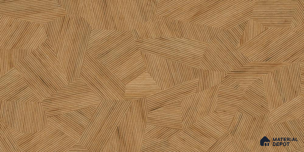 Wood Wall Tile TL 12246 Elton Brown 4 ft x 2 ft Shapecer Finish Vitrified Tile - 9 mm
