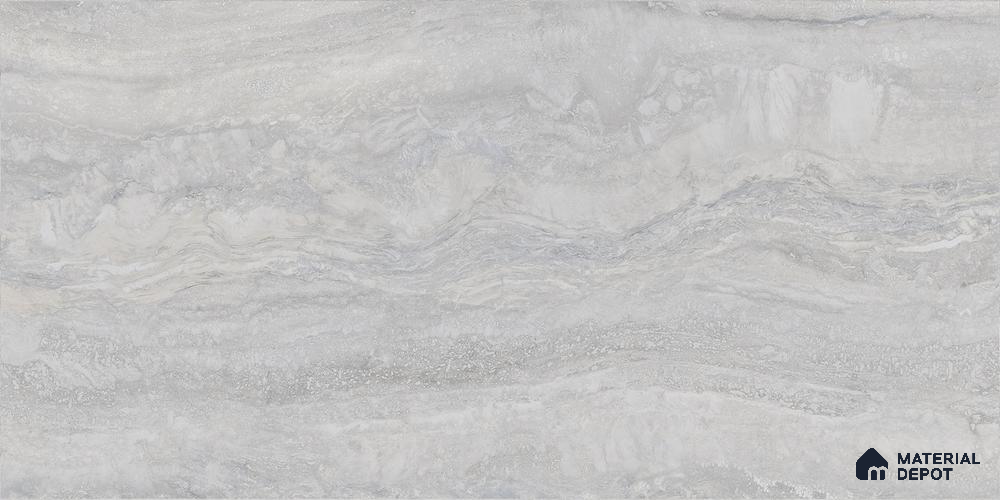 Travertine Floor & Wall Tile TL 12250 C Nicholas Travertine Grey 4 ft x 2 ft DG Matte Carving Finish Vitrified Tile - 9 mm | 6 Random Designs