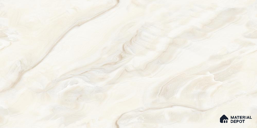 Marble Floor & Wall Tile TL 12292 Vena Crema 4 ft x 2 ft Glossy Finish Vitrified Tile - 9 mm | 4 Random Designs