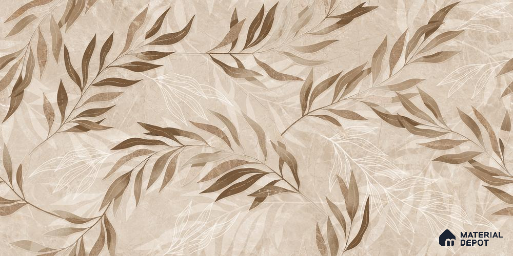 Floral Wall Tile TL 12233 Mural Decore 4 ft x 2 ft Policer Glid Finish Vitrified Tile - 9 mm