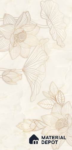 Floral Wall Tile TL 12295 Parker Decore 4 ft x 2 ft Pearl Carving Finish Vitrified Tile - 9 mm | 4 Random Designs
