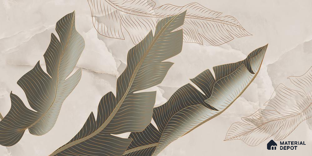Tropical Wall Tile TL 12265 B Eros Onyx Brown Decore 4 ft x 2 ft Carving Matte Finish Vitrified Tile - 9 mm | 3 Random Designs