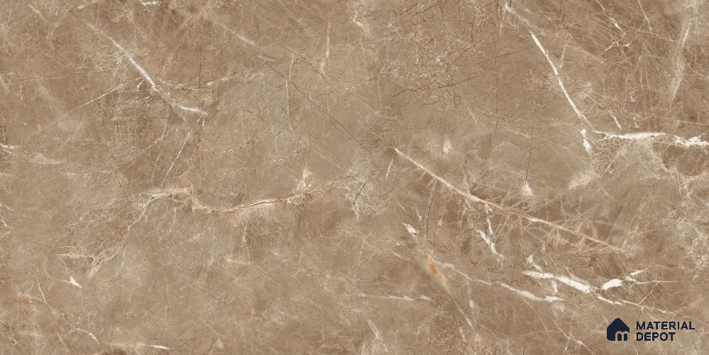 Marble Floor & Wall Tile TL 12290 Diva Brown 4 ft x 2 ft Glossy Finish Vitrified Tile - 9 mm | 4 Random Designs