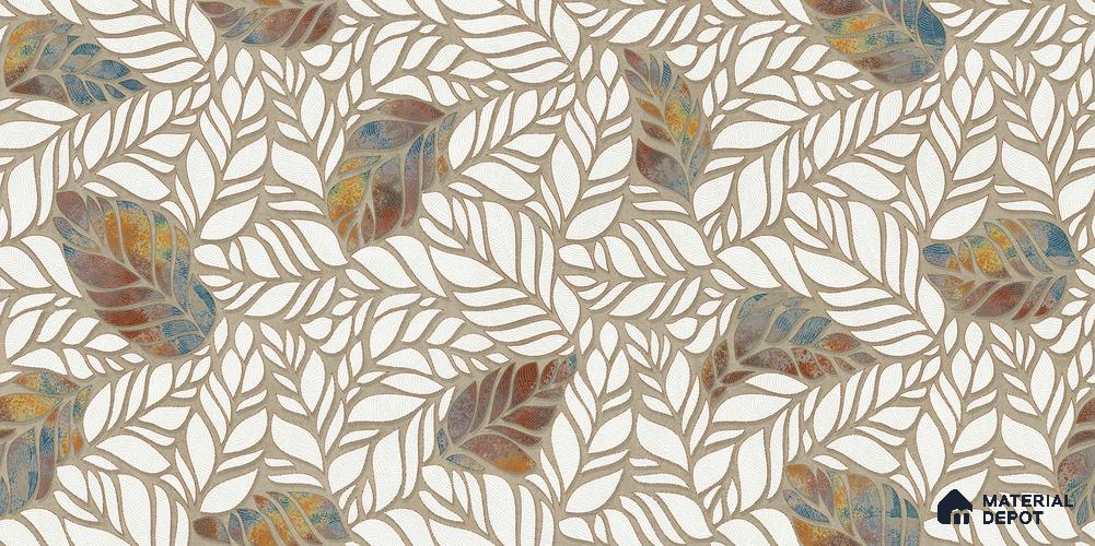 Floral Wall Tile TL 12237 Fallon Leaves Decore 4 ft x 2 ft Shapecer Mist Finish Vitrified Tile - 9 mm