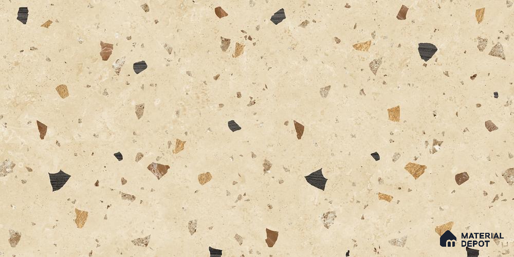Terrazzo Floor & Wall Tile TL 12263 Retrona Hope 4 ft x 2 ft Carving Matte Finish Vitrified Tile - 9 mm | 4 Random Designs