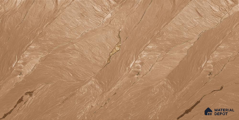 Marble Floor & Wall Tile TL 12267 Dunescape Brown 4 ft x 2 ft Matte + (Glossy Granula/Glue) Finish Vitrified Tile - 9 mm | 3 Random Designs