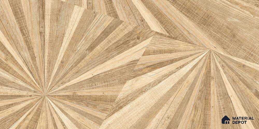 Wood Wall Tile TL 12269 Woodstar Decore 4 ft x 2 ft Matte + (Glossy Granula/Glue) Finish Vitrified Tile - 9 mm | 5 Random Designs