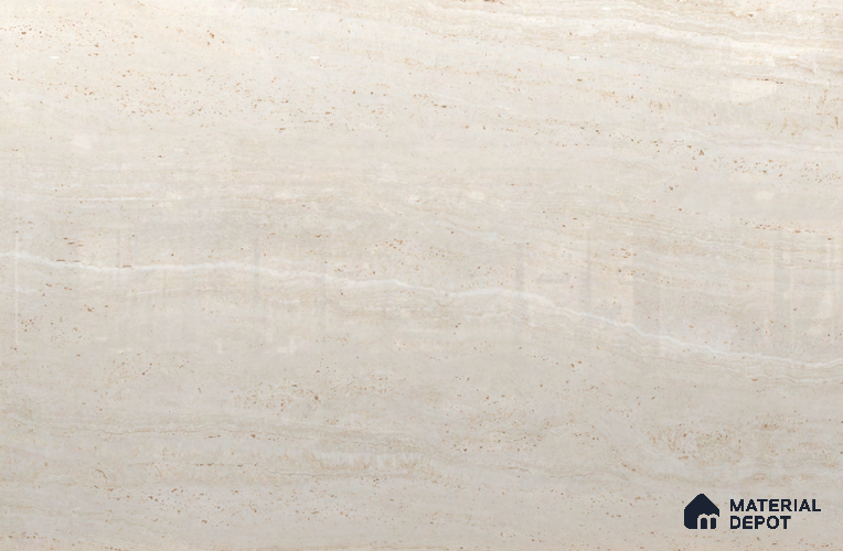 Large Format Marble Floor & Wall Tile TL 11479 Natura Travertine Crema 6 ft x 4 ft Vitrified Glossy Finish - 9 mm | 4 Random Design | Suitable for Living Room, Bedroom, Dining & Office | Adhesive and Spacers Must be Used During Installation