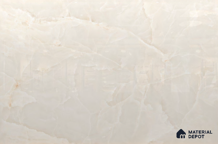 Large Format Marble Floor & Wall Tile TL 11491 B Dream Onyx Pearl 6 ft x 4 ft Vitrified Glossy Finish - 9 mm | 4 Random Design | Suitable for Living Room, Bedroom, Dining & Office | Adhesive and Spacers Must be Used During Installation