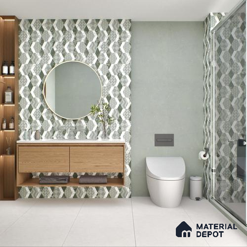 Carving Floor & Wall Tile TL 05456 Avorio Crema 2 ft x 4 ft Vitrified Rustic Carving Matte Finish - 9 mm | 6 Random Design | Suitable for Living Room, Bedroom, Bathroom, Kitchen