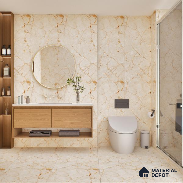 Carving Floor & Wall Tile TL 05614 Gravier Rosalia 2 ft x 4 ft Vitrified Carving Matte Finish - 9 mm | 6 Random Design | Suitable for Living Room, Bedroom, Bathroom