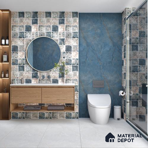 Highlighter Wall Tile TL 05612 F Gravier Subtle Viola Decor 2 ft x 4 ft Vitrified Rustic Carving Matte Finish - 9 mm | 4 Random Design | Suitable for Living Room, Bedroom, Bathroom
