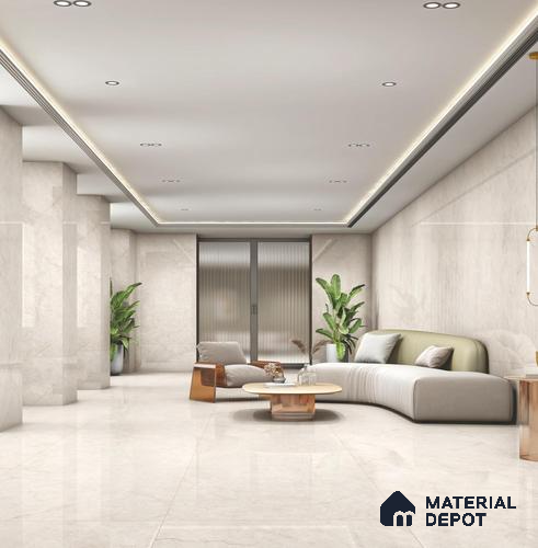 Large Format Endless Floor & Wall Tile TL 10578 Venezia Almond 8 ft x 4 ft Colour Body Vitrified Glossy Finish - 9 mm | Suitable for Living Room, Bedroom, Bathroom | Adhesive and Spacers Must be Used During Installation