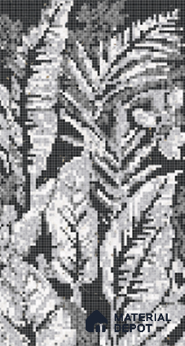 Large Formate Floral Wall Tile TL 11409 B Pixel Flora decor B 8 ft x 4 ft Vitrified Color Body Sinker Finish - 9 mm | Suitable for Living Room, Bedroom, Bathroom | Adhesive and Spacers Must be Used During Installation