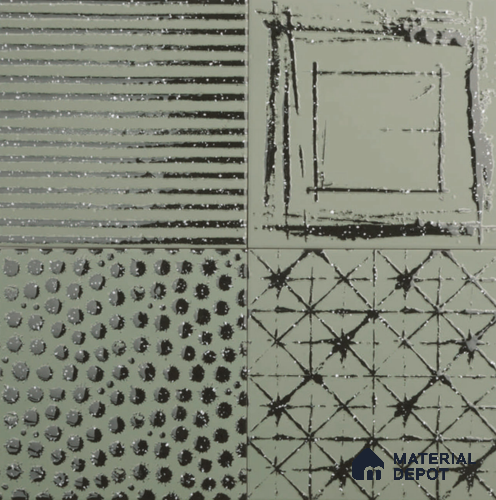 Subway Floor & Wall Tile TL 11521 Sanford Green Decor 8 inc x 8 inc Anti Skid Vitrified Whitebody Digimatt Finish - 8.5 mm | Suitable for Kitchen & Bathroom | Minimum 3 mm Spacer is Mandatory