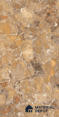 Large Formate Marble Floor & Wall Tile TL 11411 Amazonite Coffee 8 ft x 4 ft Vitrified Color Body Hybrid Finish - 9 mm | Suitable for Living Room, Bedroom, Bathroom | Adhesive and Spacers Must be Used During Installation