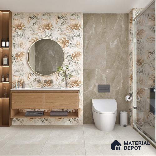 Floral Wall Tile TL 05510 C Lisburn Spring Decor 2 ft x 4 ft Vitrified Lush Plus Matte Finish - 9 mm | 4 Random Design | Suitable for Living Room, Bedroom, Bathroom, Kitchen | Image 9