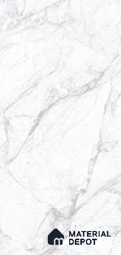 White Marble Floor & Wall Tile TL 07689 Statuario Romana 5.2 ft x 2.6 ft Vitrified Satin Finish - 9 mm | | Suitable for Living Room, Bedroom, Bathroom