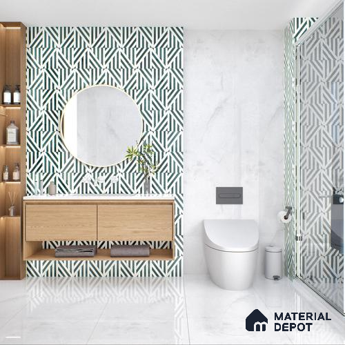 Highlighter Wall Tile TL 05461 E Gravier Soul Bianco Decor 2 ft x 4 ft Vitrified High Gloss Finish - 9 mm | Suitable for Living Room, Bedroom, Bathroom