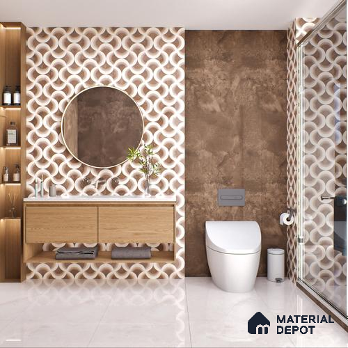 Highlighter Wall Tile TL 05460 C Soul Brown Decor 2 ft x 4 ft Vitrified High Gloss Finish - 9 mm | Suitable for Living Room, Bedroom, Bathroom, Kitchen