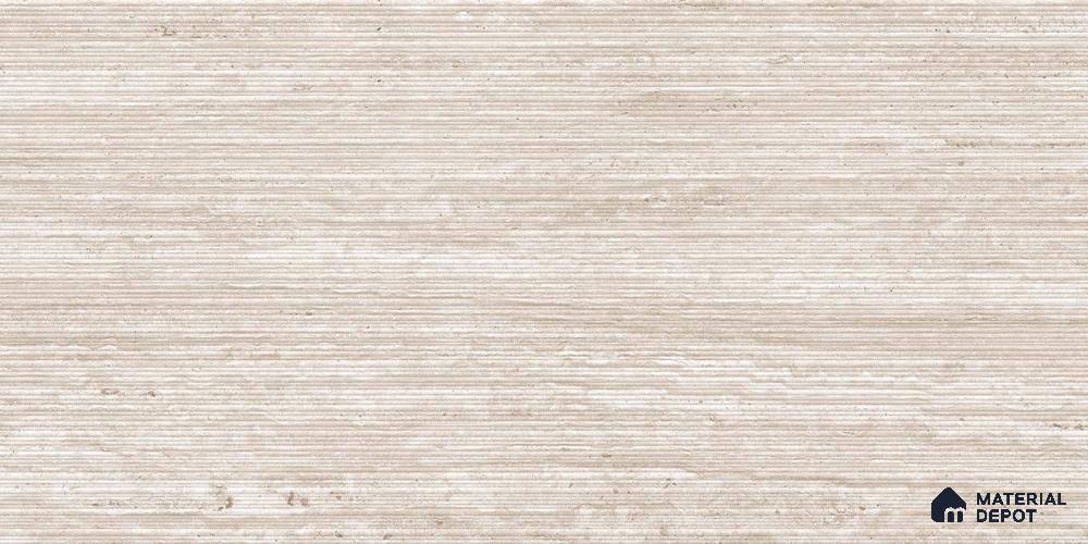 Punch Wall Tile TL 05815 Gravier Soft Travertine Decor 2 ft x 4 ft Vitrified Lush Matte Finish - 9 mm | Suitable for Living Room, Bedroom, Bathroom | Image 1