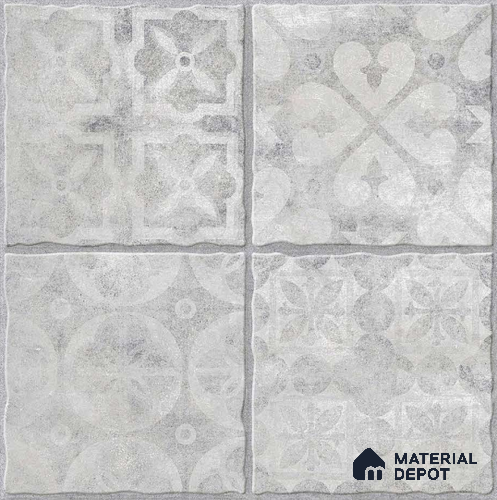 Grey Moroccan Tile TL 09062 9561 16 inch x 16 inch Vitrified Carving Matte Finish - 12 mm | | Suitable for Parking, Terrace | Pattern Alignment May Vary | 2-3 mm Spacer is Mandatory
