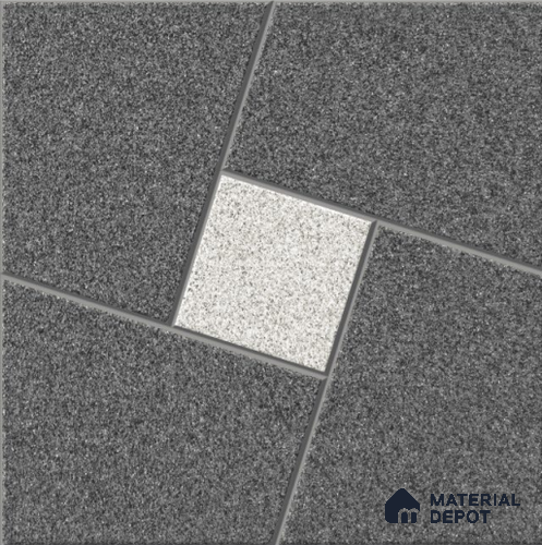 Black Patterned  Tile TL 09069 B  Argon Nero 16 inch x 16 inch Vitrified Carving Matte Finish - 12 mm |  | Suitable for Parking, Terrace | Pattern Alignment May Vary | 2-3 mm Spacer is Mandatory