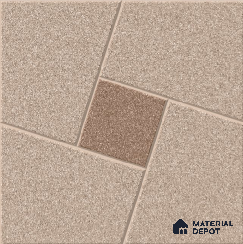 Brown Patterned  Tile TL 09069 C  Argon Sand 16 inch x 16 inch Vitrified Carving Matte Finish - 12 mm |  | Suitable for Parking, Terrace | Pattern Alignment May Vary | 2-3 mm Spacer is Mandatory
