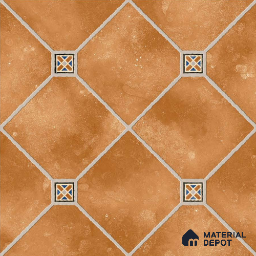 Brown Stone Tile TL 09065 9651 16 inch x 16 inch Vitrified Carving Matte Finish - 12 mm | | Suitable for Parking, Terrace | Pattern Alignment May Vary | 2-3 mm Spacer is Mandatory