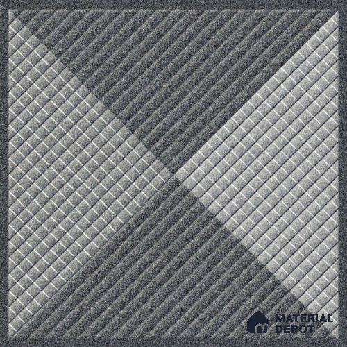 Multi Colour Stone Tile TL 09061  9140 16 inch x 16 inch Vitrified Carving Matte Finish - 12 mm |  | Suitable for Parking, Terrace | Pattern Alignment May Vary | 2-3 mm Spacer is Mandatory