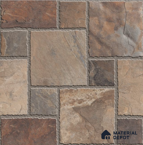 Multi Colour Patterned  Tile TL 09076 B  Pedra Natural 16 inch x 16 inch Vitrified Carving Matte Finish - 12 mm |  | Suitable for Parking, Terrace | Pattern Alignment May Vary | 2-3 mm Spacer is Mandatory