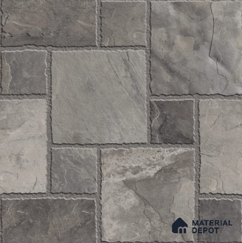 Grey Stone Tile TL 09076 Pedre Smoke 16 inch x 16 inch Vitrified Carving Matte Finish - 12 mm | | Suitable for Parking, Terrace | Pattern Alignment May Vary | 2-3 mm Spacer is Mandatory