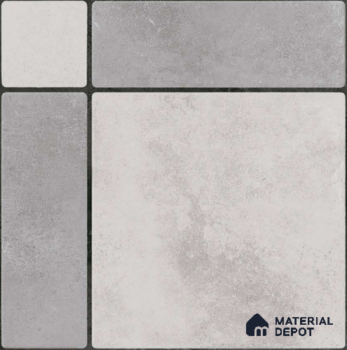 Grey Cement Tile TL 09067  91003 16 inch x 16 inch Vitrified Carving Matte Finish - 12 mm |  | Suitable for Parking, Terrace | Pattern Alignment May Vary | 2-3 mm Spacer is Mandatory
