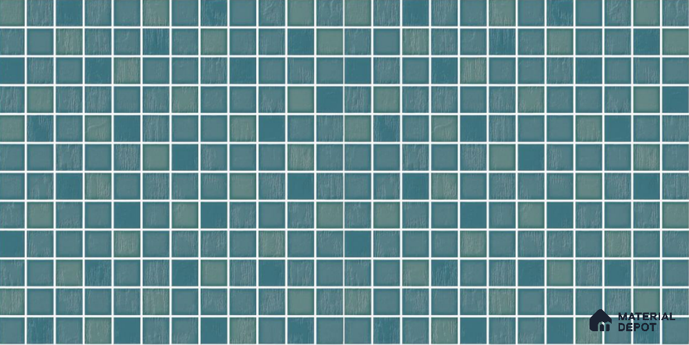 Green Faux Mosaic Wall & Floor Tile TL 09096  Ester Aqua 1 ft x 1 ft Ceramic Glossy Finish - 9 mm | Suitable for Highlighter Wall, Bathroom, Kitchen Wall & Backsplash