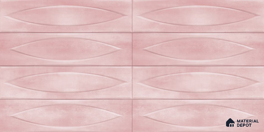 Pink Faux Subway Wall Tile TL 09093 Eye Pink 1 ft x 1 ft Ceramic Glossy Finish - 9 mm | Suitable for Highlighter Wall, Bathroom, Kitchen Wall & Backsplash | Please Expect a Slight Variation of Pattern