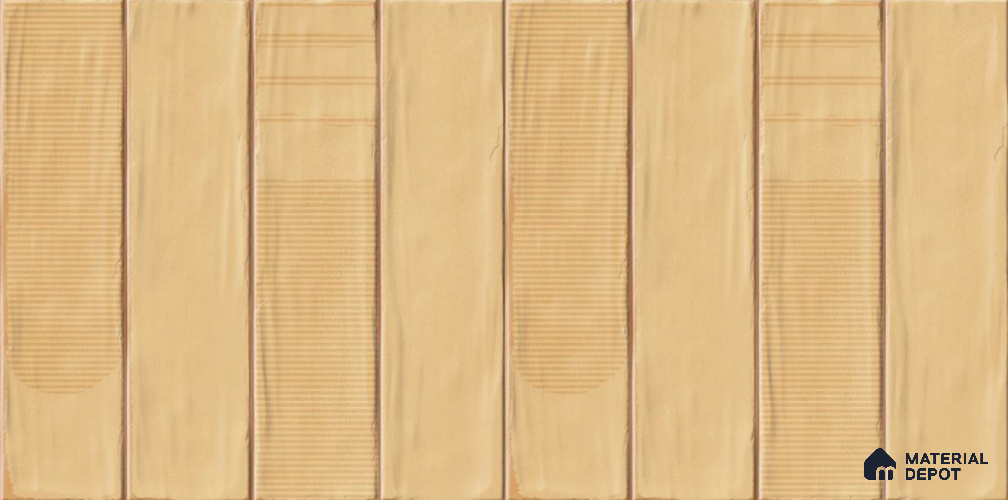 Cream Faux Subway Wall Tile TL 09094 D Lucido Carmel 1 ft x 1 ft Ceramic Glossy Finish - 9 mm | Suitable for Highlighter Wall, Bathroom, Kitchen Wall & Backsplash | Please Expect a Slight Variation of Pattern