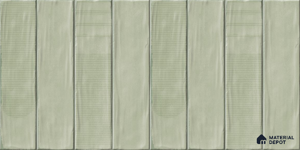 Green Faux Subway Wall Tile TL 09094 E  Lucido Cielo 1 ft x 1 ft Ceramic Glossy Finish - 9 mm | Suitable for Highlighter Wall, Bathroom, Kitchen Wall & Backsplash | Please Expect a Slight Variation of Pattern