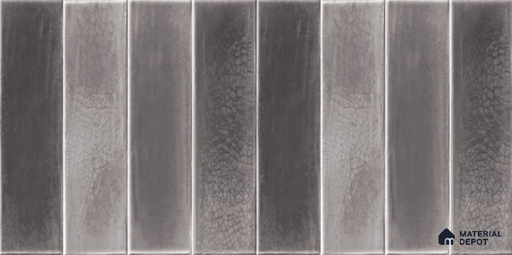 Grey Faux Subway Wall Tile TL 09094 G Lucido Grey 1 ft x 1 ft Ceramic Glossy Finish - 9 mm | Suitable for Highlighter Wall, Bathroom, Kitchen Wall & Backsplash | Please Expect a Slight Variation of Pattern